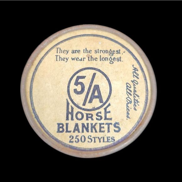 Vintage Advertising Pocket Mirror " 5A Horse Blankets 250 Styles " Early 1900s - Picture 2 of 10